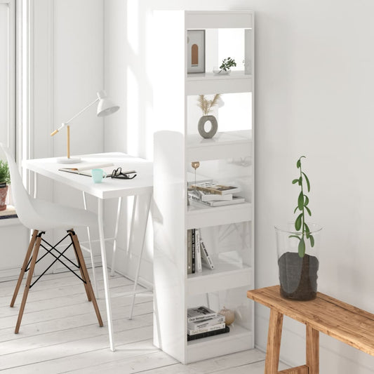 Berkfield Book Cabinet/Room Divider High Gloss White 40x30x166 cm