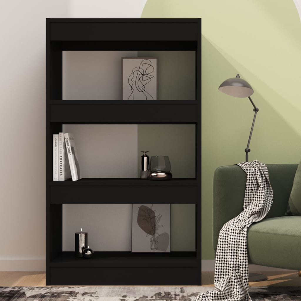 Berkfield Book Cabinet/Room Divider Black 60x30x103 cm Engineered Wood