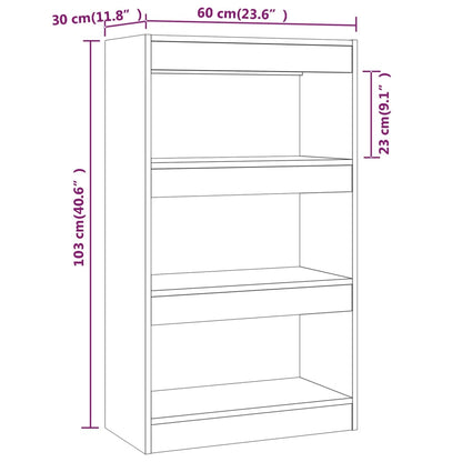 Berkfield Book Cabinet/Room Divider Black 60x30x103 cm Engineered Wood