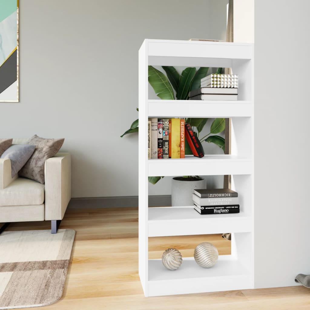 Berkfield Book Cabinet/Room Divider White 60x30x135 cm Engineered Wood
