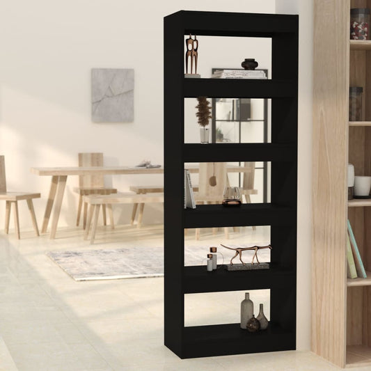 Berkfield Book Cabinet/Room Divider Black 60x30x166 cm Engineered Wood