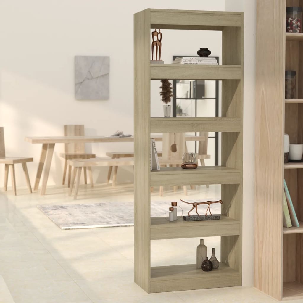 Berkfield Book Cabinet/Room Divider Sonoma Oak 60x30x166 cm Engineered Wood