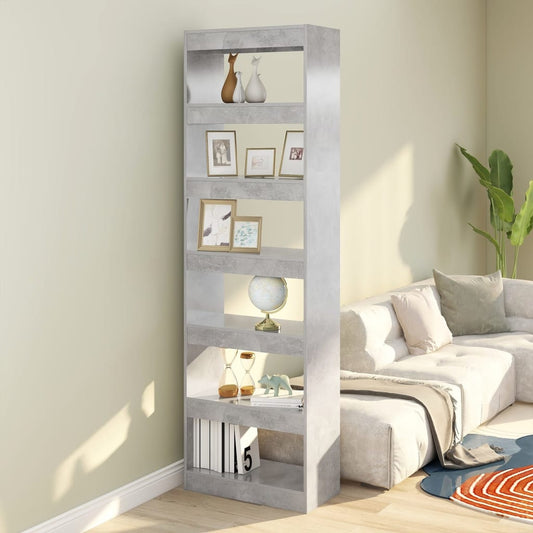 Berkfield Book Cabinet/Room Divider Concrete Grey 60x30x198 cm