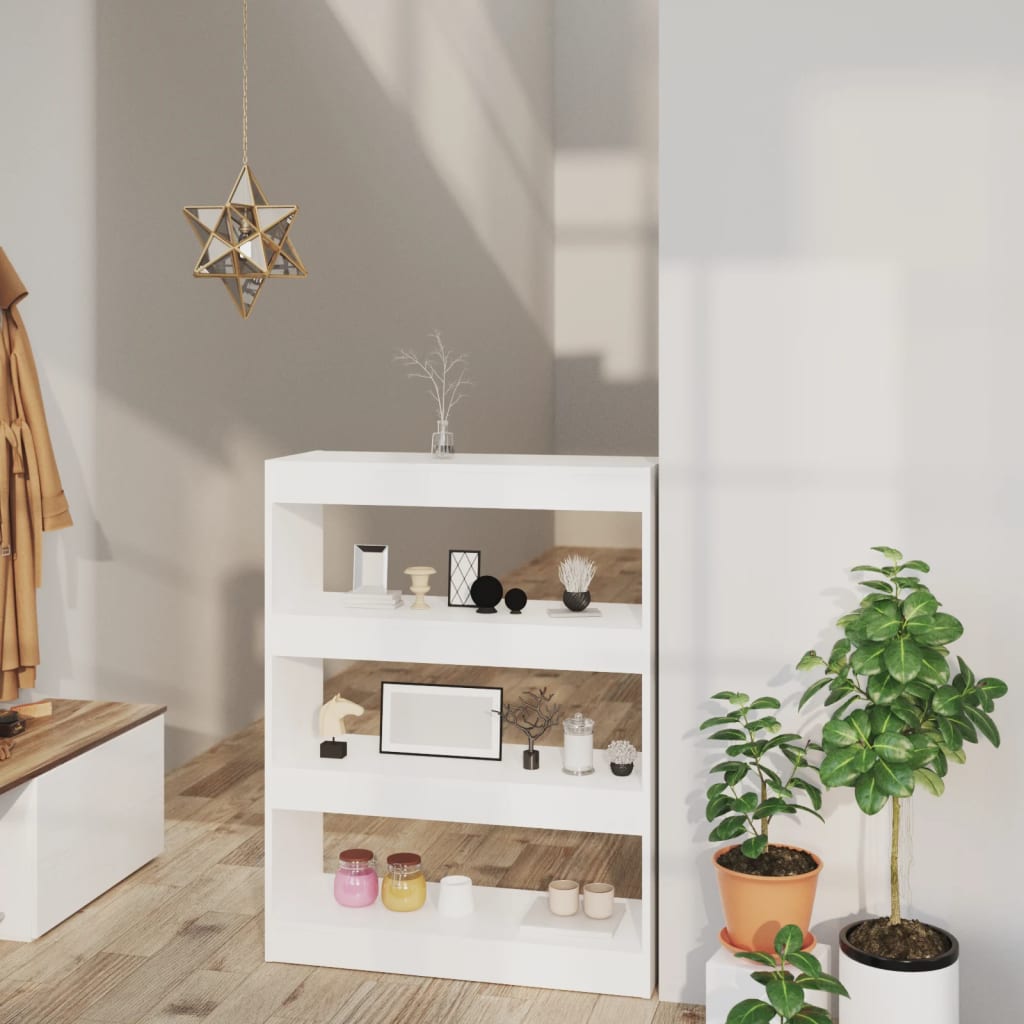 Berkfield Book Cabinet/Room Divider White 80x30x103 cm Engineered wood