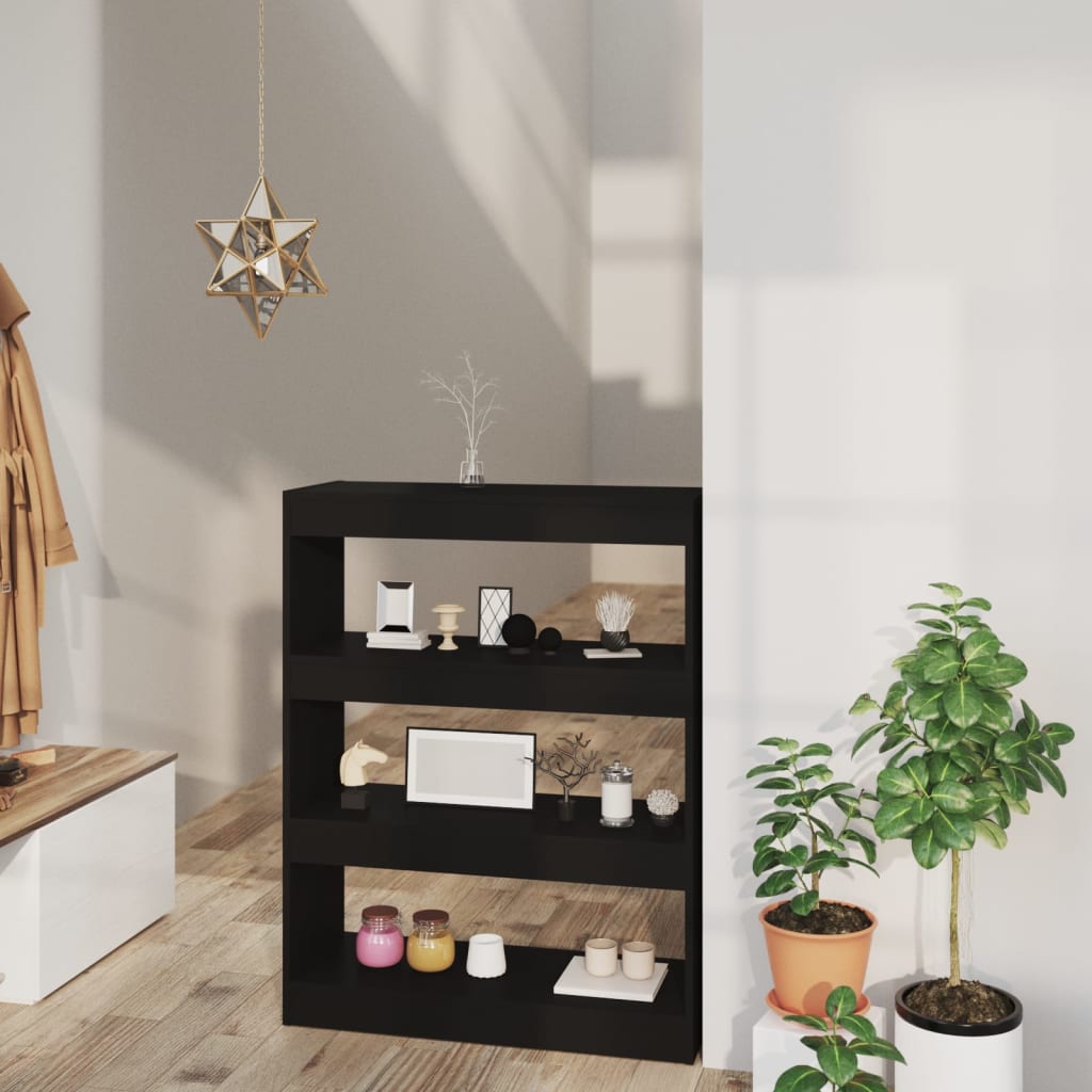 Berkfield Book Cabinet/Room Divider Black 80x30x103 cm Engineered wood