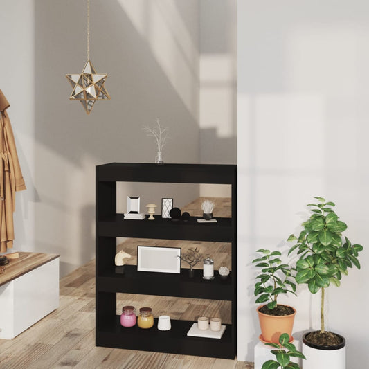 Berkfield Book Cabinet/Room Divider Black 80x30x103 cm Engineered wood