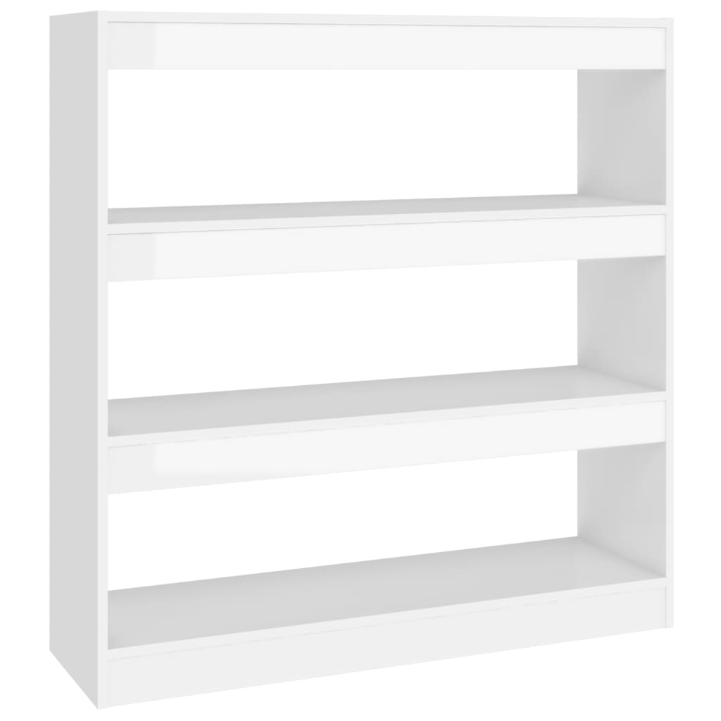Berkfield Book Cabinet/Room Divider High Gloss White 100x30x103 cm