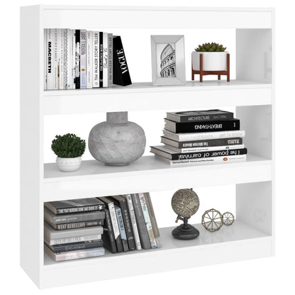 Berkfield Book Cabinet/Room Divider High Gloss White 100x30x103 cm