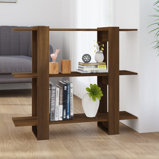 Berkfield Book Cabinet/Room Divider Brown Oak 100x30x87 cm