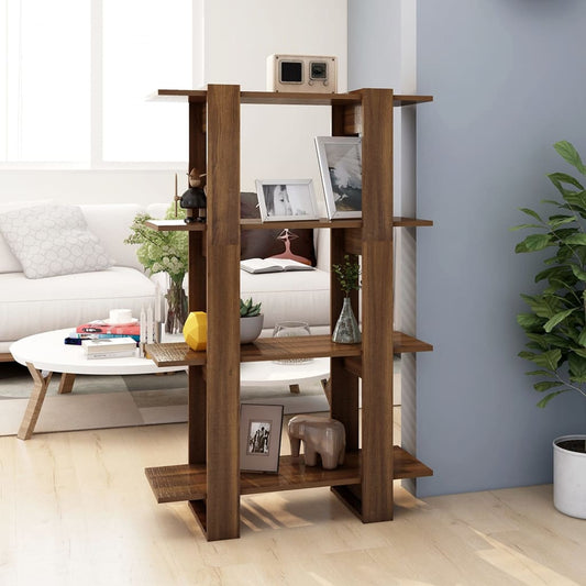 Berkfield Book Cabinet/Room Divider Brown Oak 80x30x123.5 cm