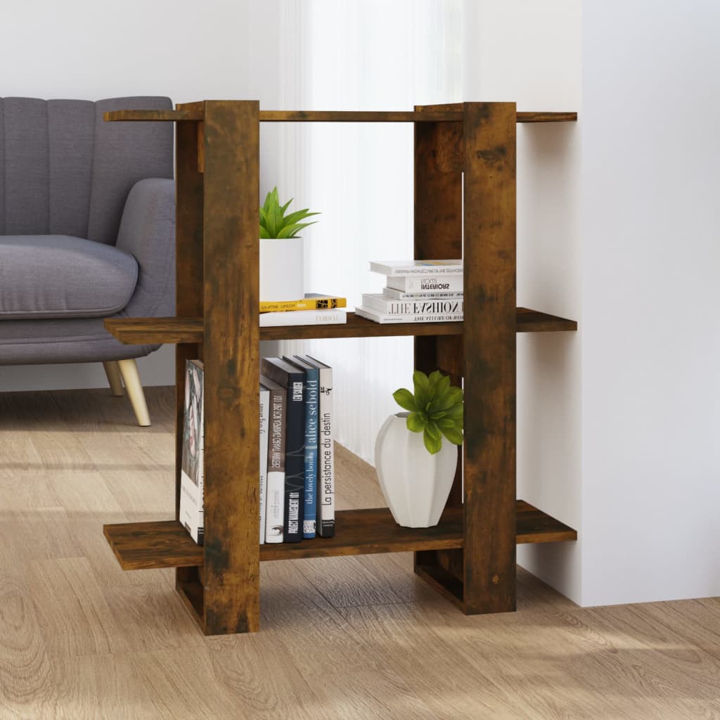 Berkfield Book Cabinet/Room Divider Smoked Oak 80x30x87cm