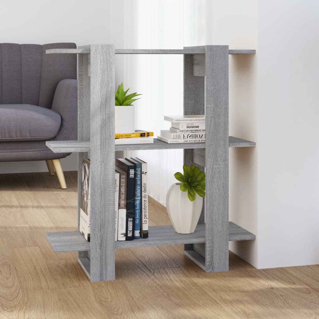 Berkfield Book Cabinet/Room Divider Grey Sonoma 80x30x87 cm