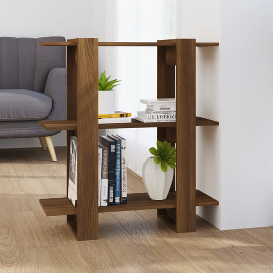 Berkfield Book Cabinet/Room Divider Brown Oak 80x30x87 cm