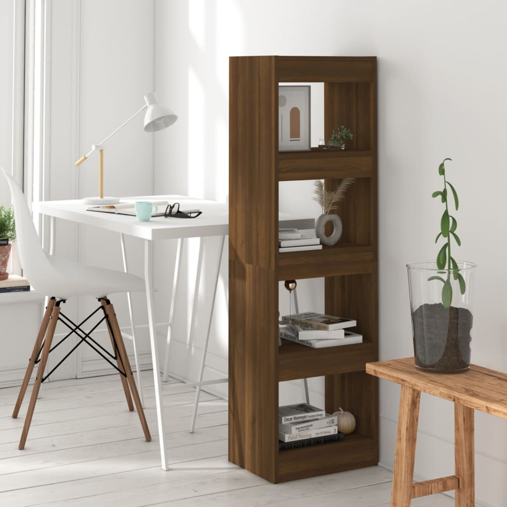 Berkfield Book Cabinet/Room Divider Brown Oak 40x30x135 cm