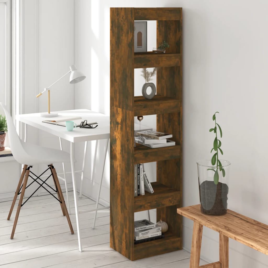 Berkfield Book Cabinet/Room Divider Smoked Oak 40x30x166 cm