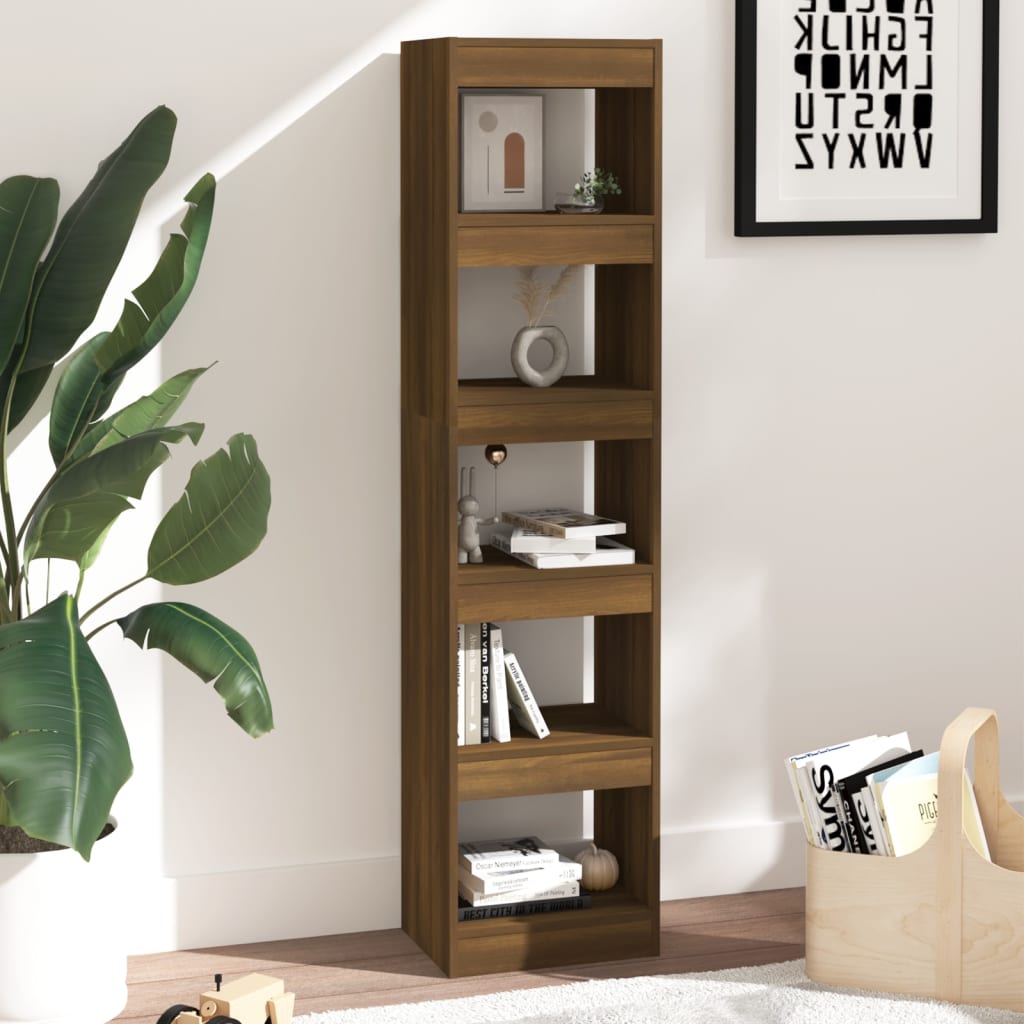 Berkfield Book Cabinet/Room Divider Brown Oak 40x30x166 cm