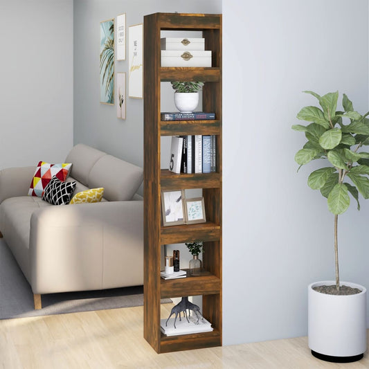 Berkfield Book Cabinet/Room Divider Smoked Oak 40x30x198 cm
