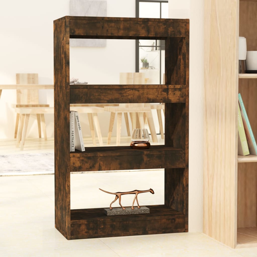Berkfield Book Cabinet/Room Divider Smoked Oak 60x30x103 cm Engineered Wood