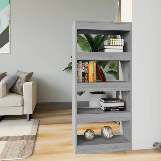 Berkfield Book Cabinet/Room Divider Grey Sonoma 60x30x135 cm Engineered Wood