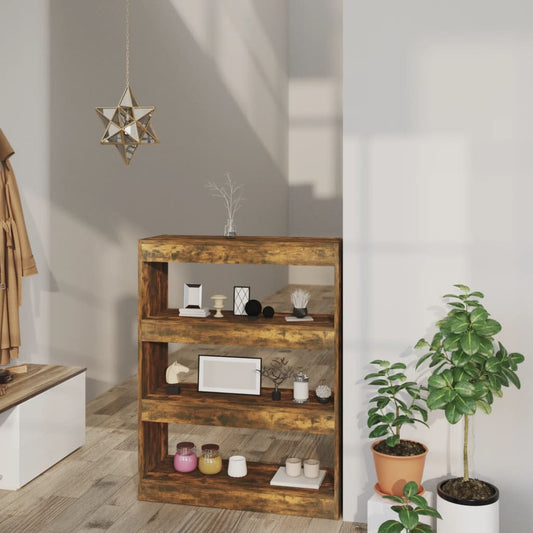 Berkfield Book Cabinet/Room Divider Smoked Oak 80x30x103 cm Engineered wood