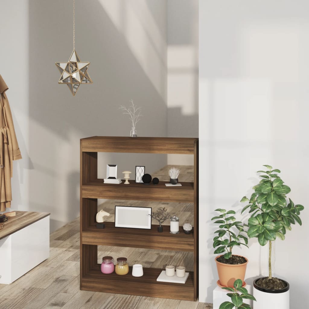 Berkfield Book Cabinet/Room Divider Brown Oak 80x30x103 cm Engineered wood