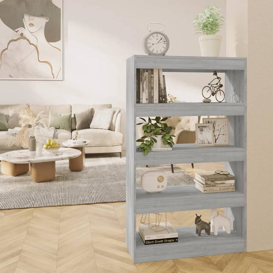 Berkfield Book Cabinet/Room Divider Grey Sonoma 80x30x135 cm Engineered Wood
