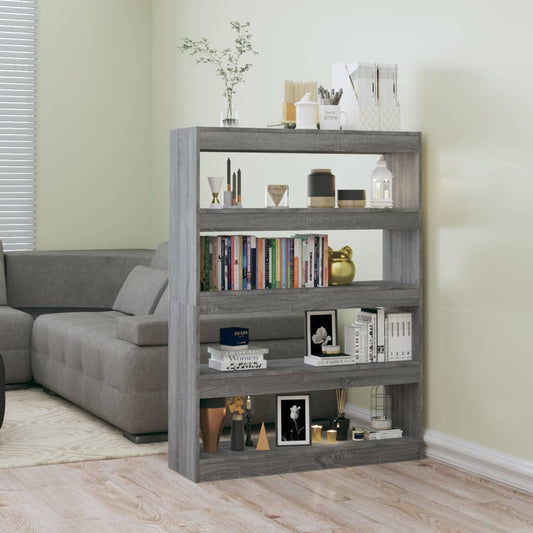 Berkfield Book Cabinet/Room Divider Grey Sonoma 100x30x135 cm