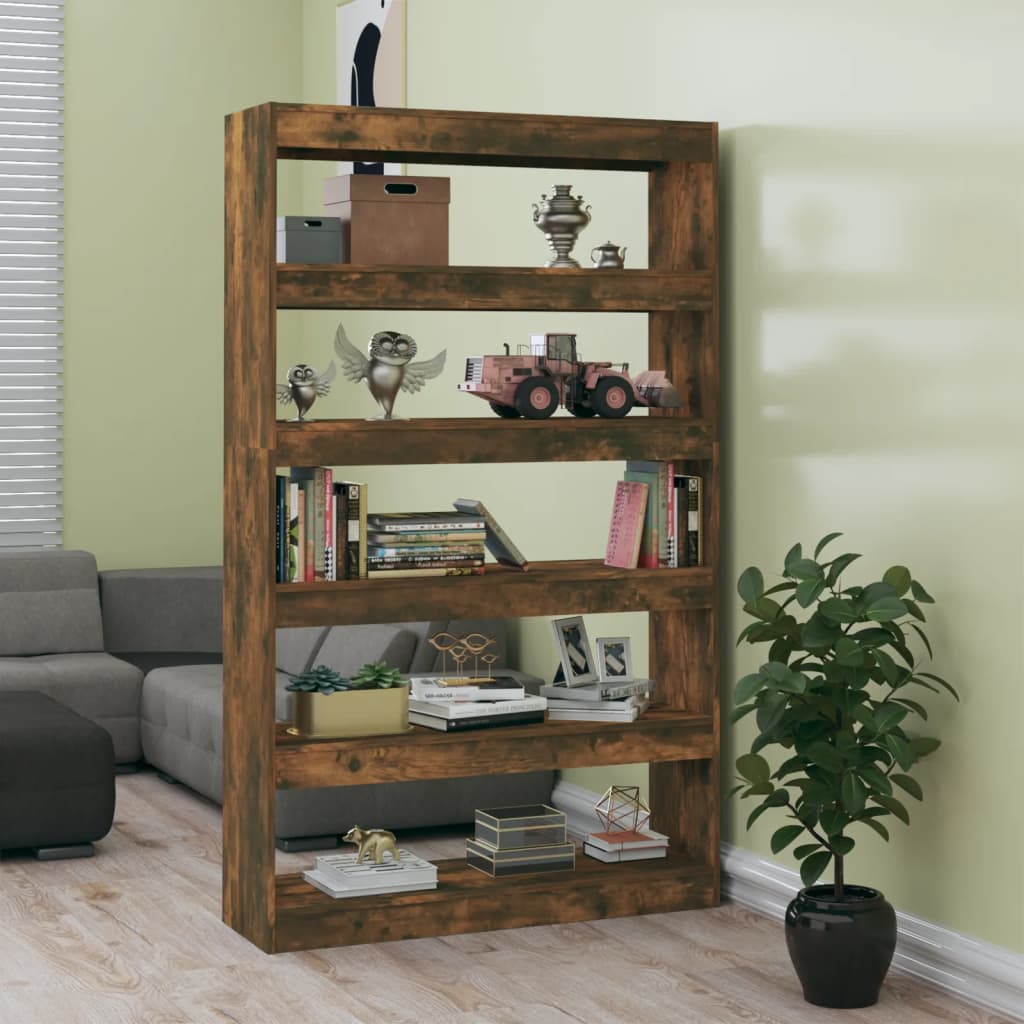 Berkfield Book Cabinet/Room Divider Smoked Oak 100x30x166 cm