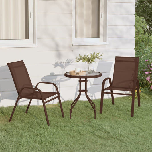 Berkfield 3 Piece Garden Bistro Set Brown