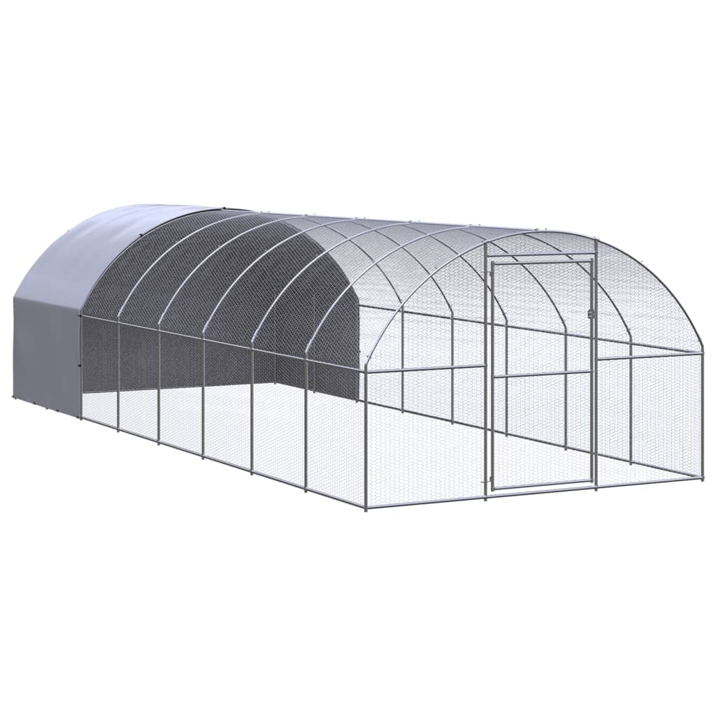 Berkfield Outdoor Chicken Coop 3x8x2 m Galvanised Steel