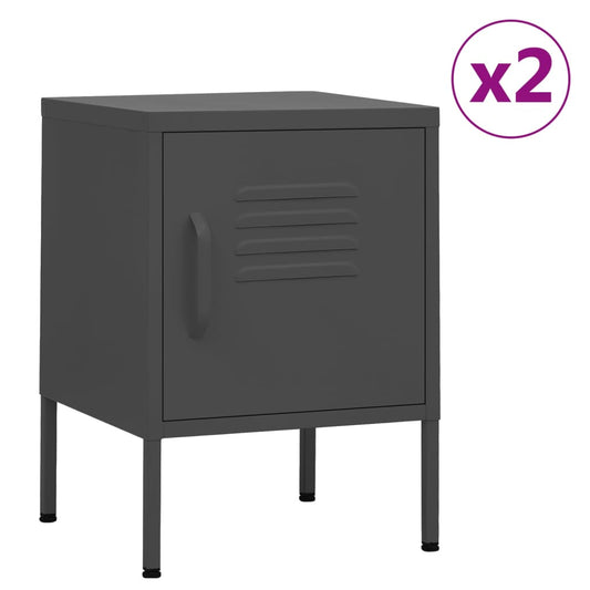 Berkfield Nightstands 2 pcs Anthracite 35x35x51 cm Steel