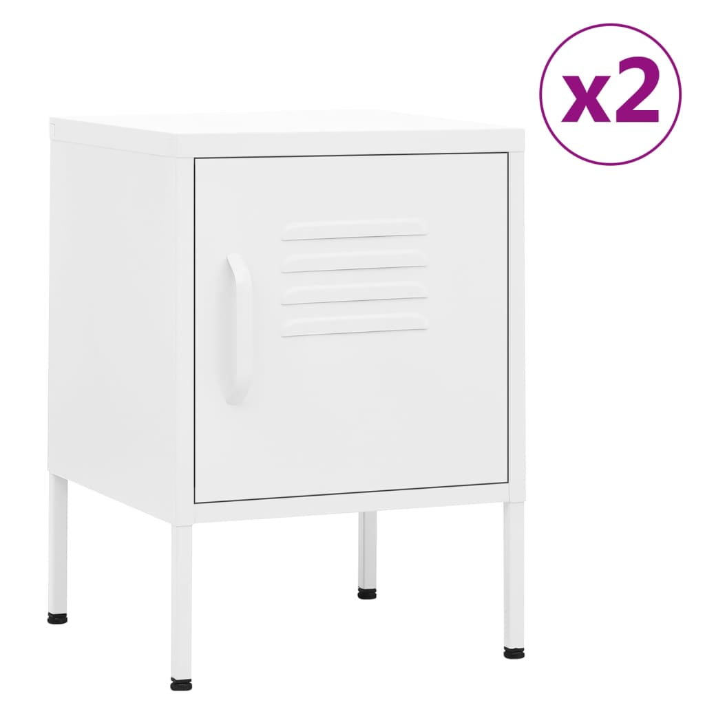 Berkfield Nightstands 2 pcs White 35x35x51 cm Steel