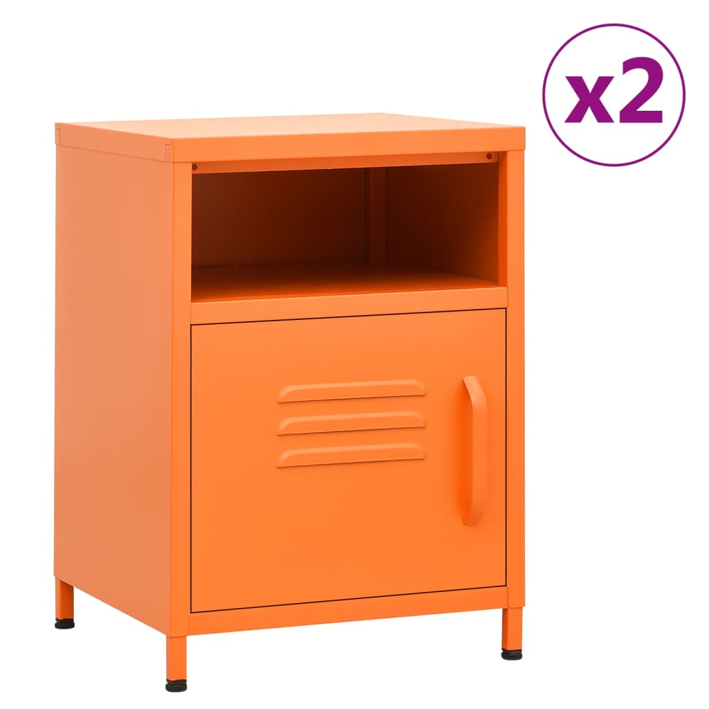 Berkfield Nightstands 2 pcs Orange 35x35x51 cm Steel