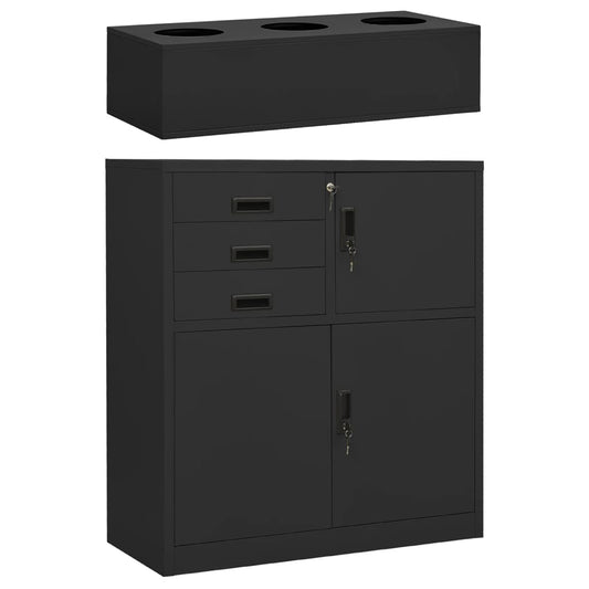 Berkfield Office Cabinet with Planter Box Anthracite 90x40x125 cm Steel