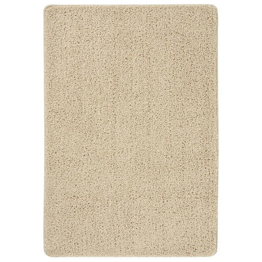 Berkfield Shaggy Rug Cream 120x170 cm Anti Slip