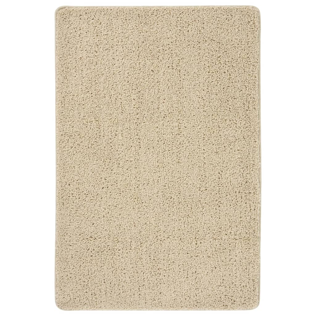 Berkfield Shaggy Rug Cream 140x200 cm Anti Slip