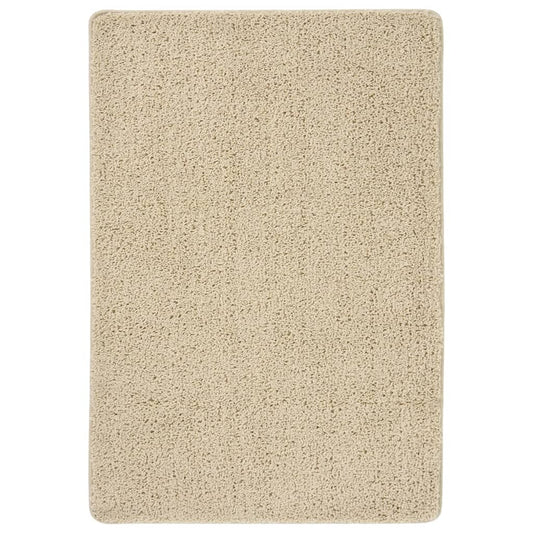 Berkfield Shaggy Rug Cream 160x230 cm Anti Slip