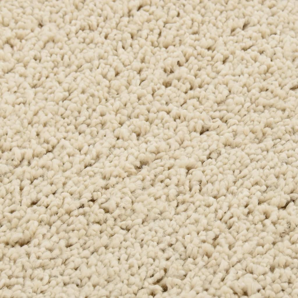 Berkfield Shaggy Rug Cream 160x230 cm Anti Slip
