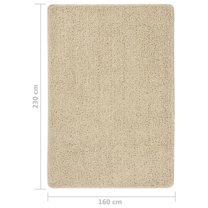 Berkfield Shaggy Rug Cream 160x230 cm Anti Slip