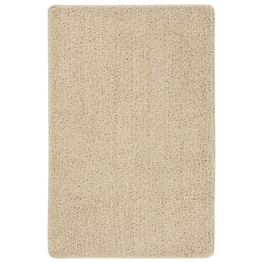 Berkfield Shaggy Rug Cream 200x290 cm Anti Slip