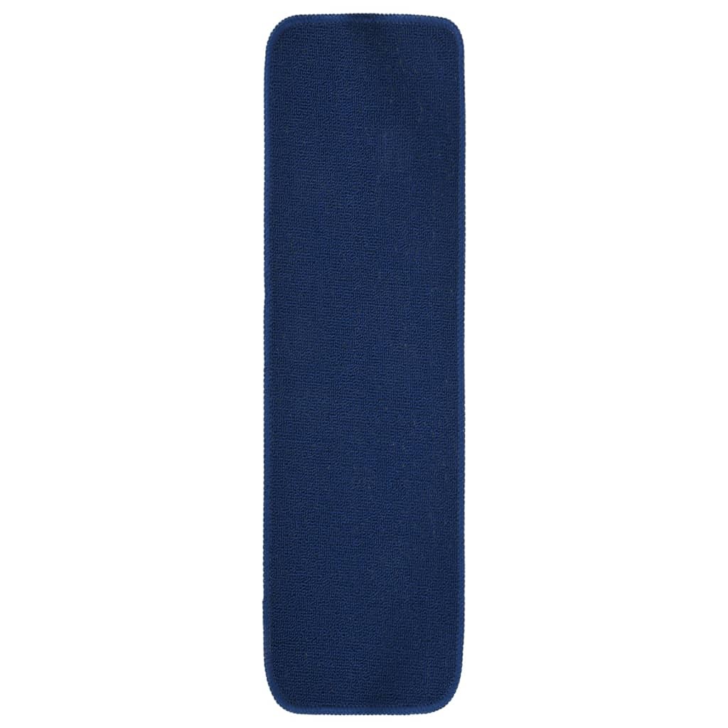 Berkfield Anti Slip Stair Mats 15 pcs 75x20 cm Navy Blue Rectangular