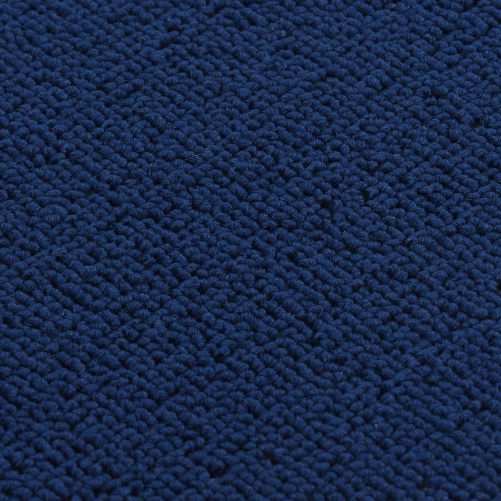 Berkfield Anti Slip Stair Mats 15 pcs 75x20 cm Navy Blue Rectangular