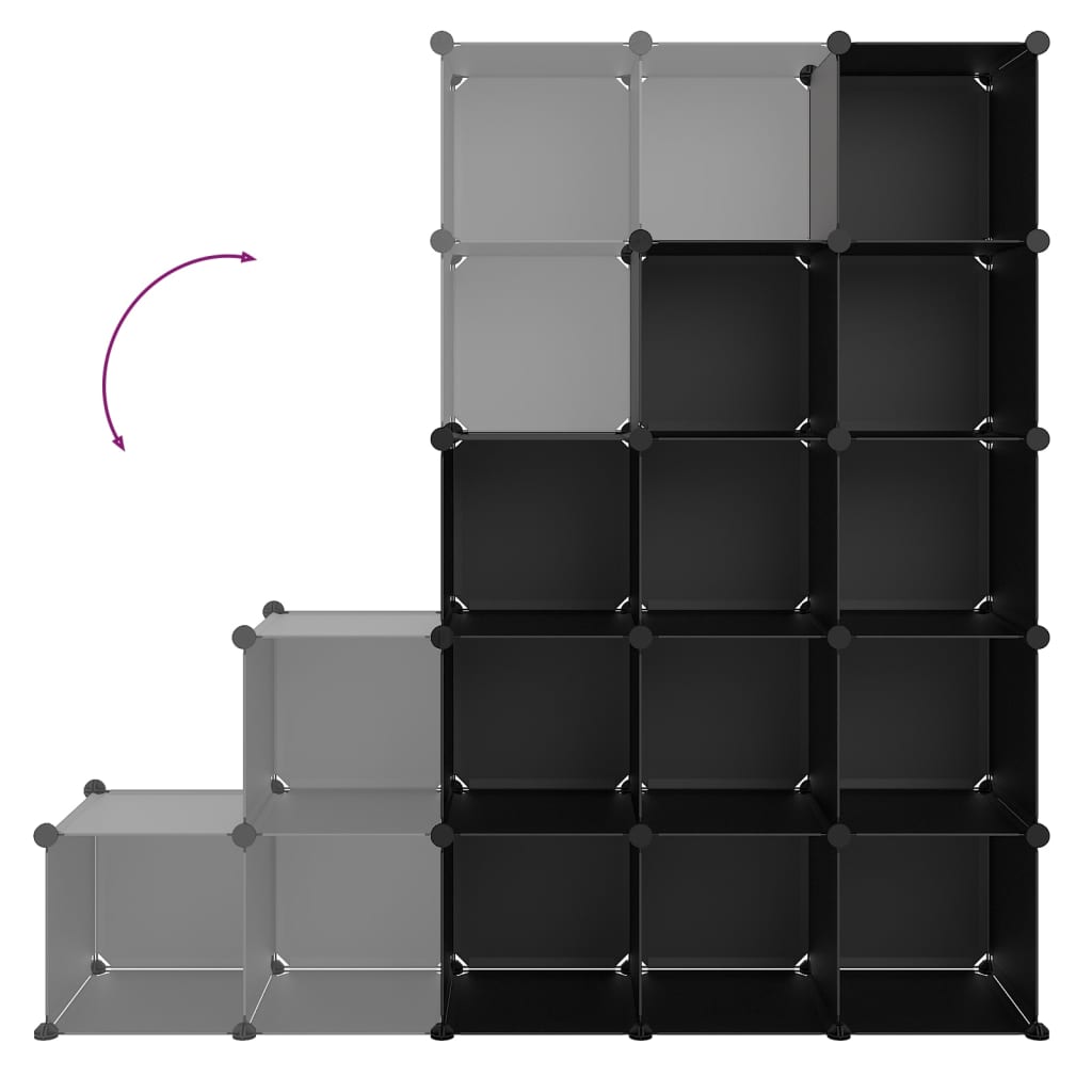 Berkfield Storage Cube Organiser with 15 Cubes Black PP
