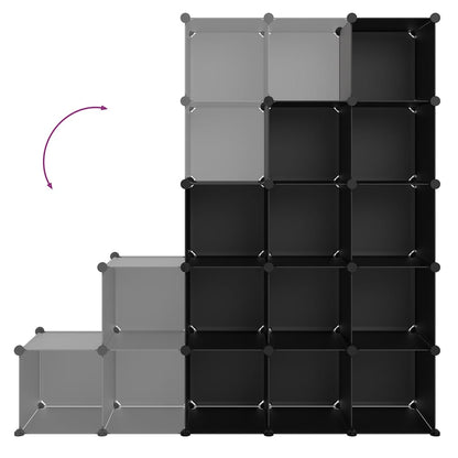 Berkfield Storage Cube Organiser with 15 Cubes Black PP