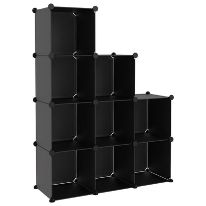 Berkfield Storage Cube Organiser with 9 Cubes Black PP