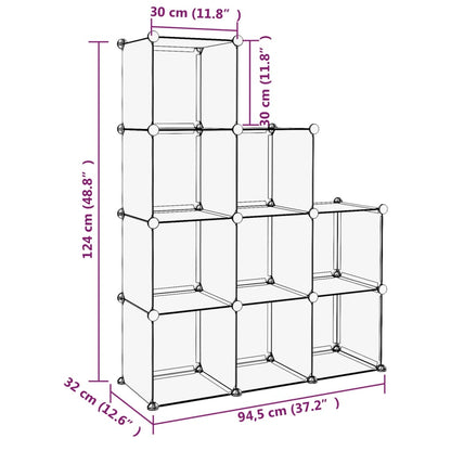 Berkfield Storage Cube Organiser with 9 Cubes Black PP