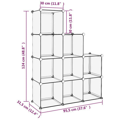 Berkfield Storage Cube Organiser with 9 Cubes Transparent PP