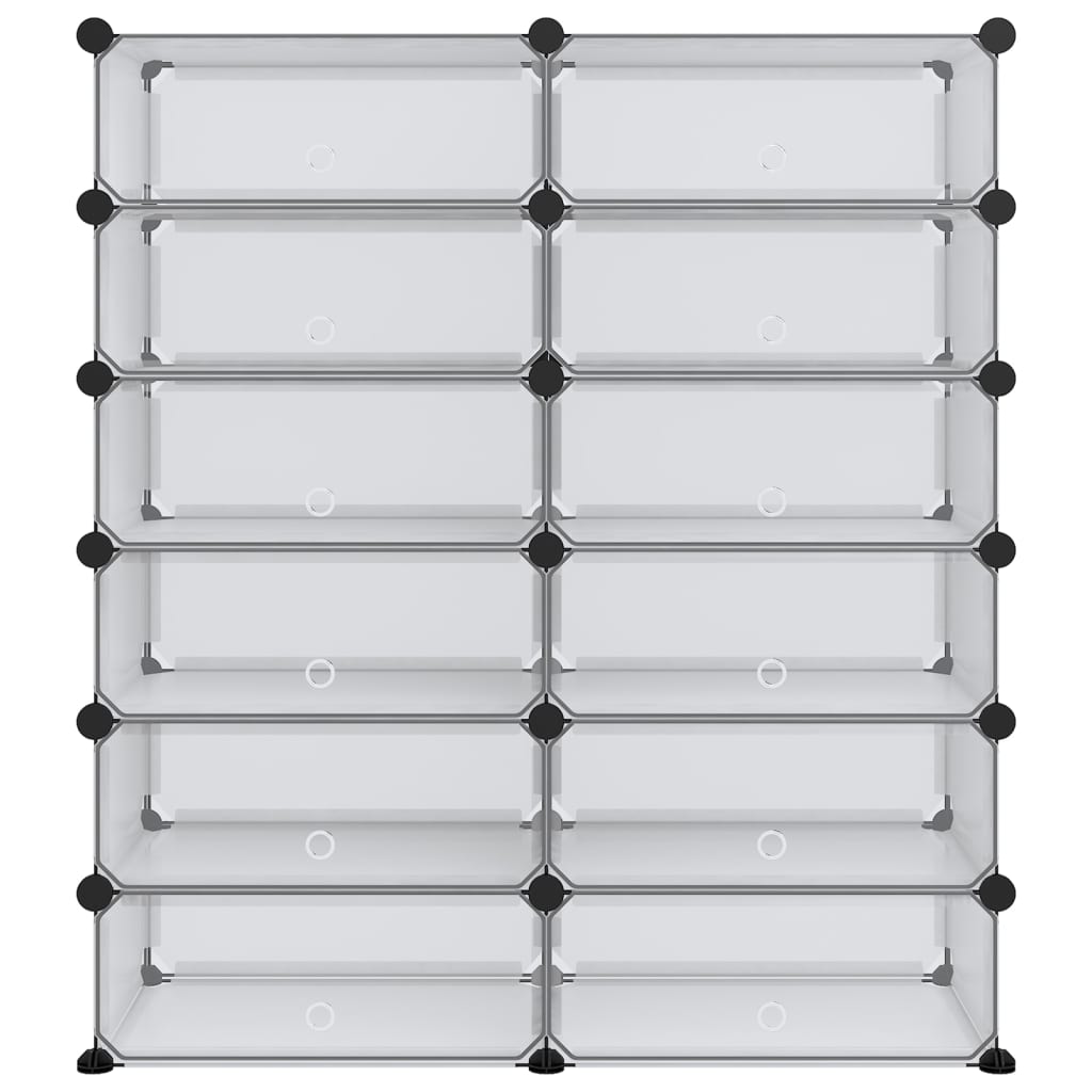 Berkfield Shoe Rack Transparent 94.5x36.5x106 cm PP