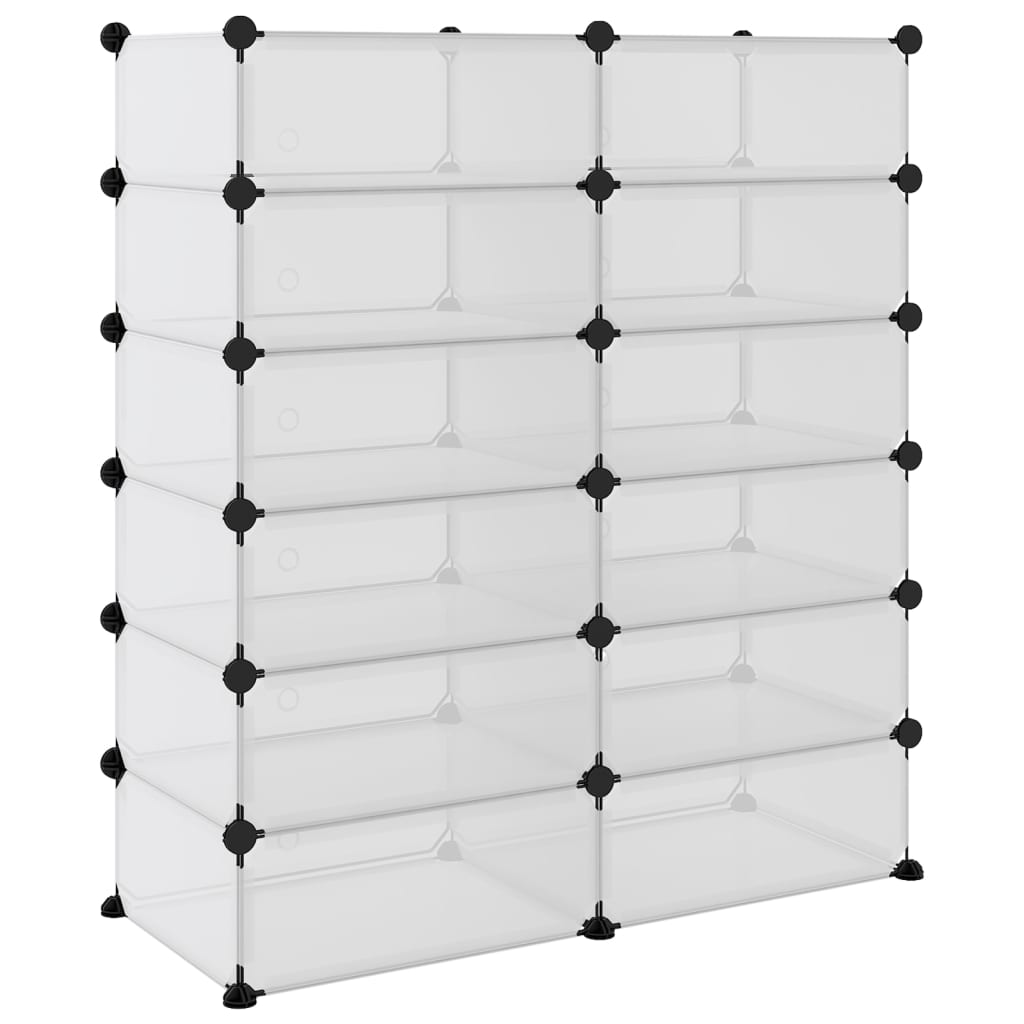 Berkfield Shoe Rack Transparent 94.5x36.5x106 cm PP