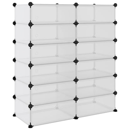 Berkfield Shoe Rack Transparent 94.5x36.5x106 cm PP